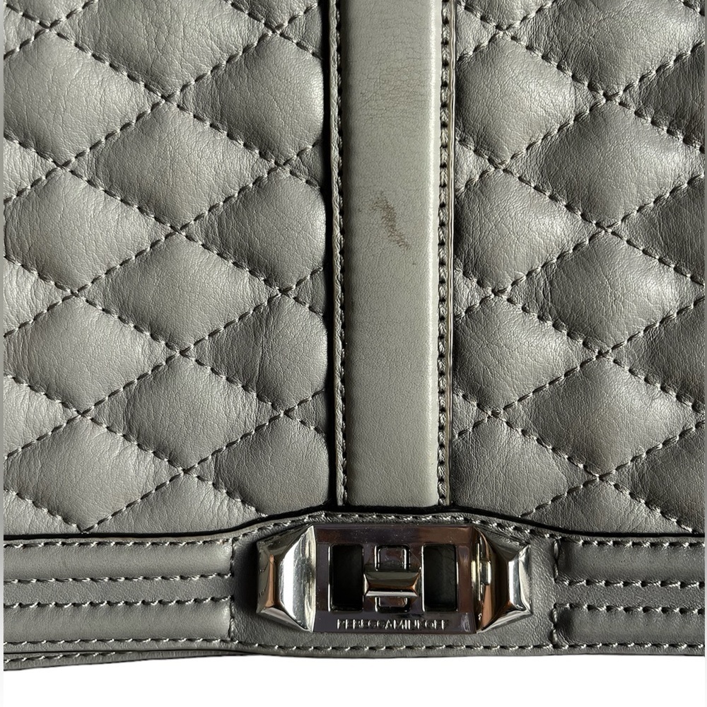 Rebecca Minkoff Quilted Love Crossbody Color Gray - Picture 2 of 7